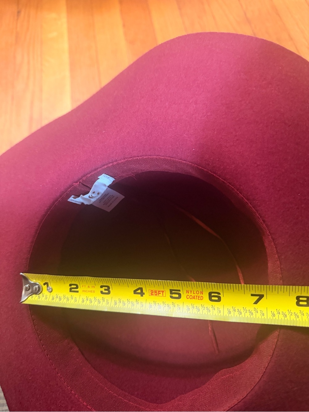 Classic Women’s Wide Brim 100% Wool Floppy Hat by C in Wine - Picture 5 of 10